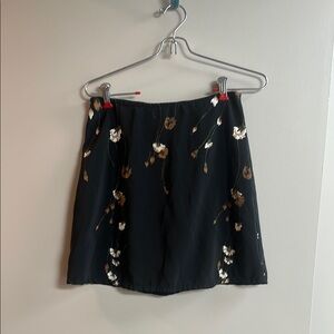 Floral Black Skirt